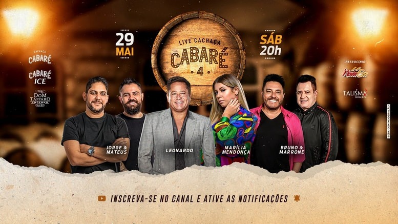 Assista a #LiveCachacaCabare4 | Jorge & Mateus, Leonardo, Bruno e Marrone, Marília Mendonça