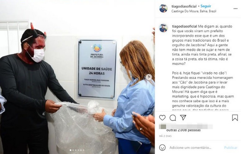 Prefeito De Cidade Baiana Inaugura Unidade De Saúde Fantasiado De ‘Diabo’: ‘Genuína Valorização Da Cultura’