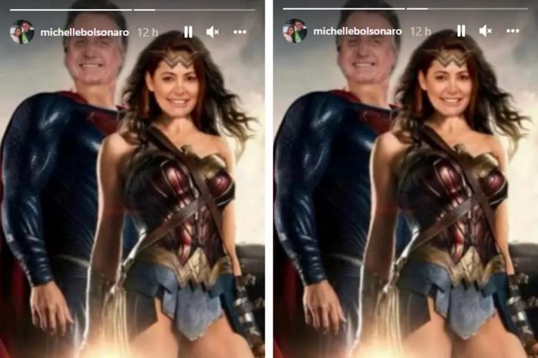 Michelle Bolsonaro Surge De Mulher-Maravilha Ao Lado De Bolsonaro Como Super-Homem