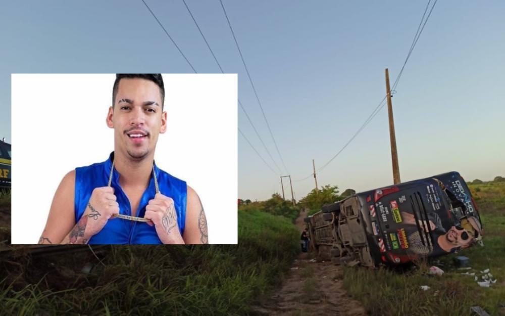 Ônibus com cantor Devinho Novaes capota e deixa 1 morto e 9 feridos em São Sebastião