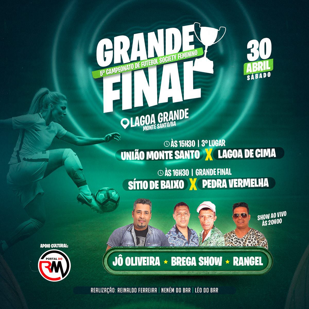 Grande Final 5º Campeonato de Futebol Society Feminino Em Lagoa Grande - Monte Santo - BA 