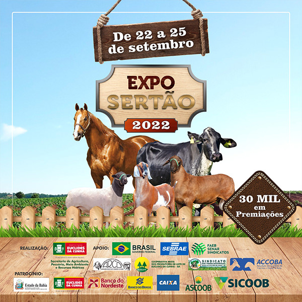 ExpoSertão, em Euclides da Cunha, acontecerá de 22 a 25 de setembro