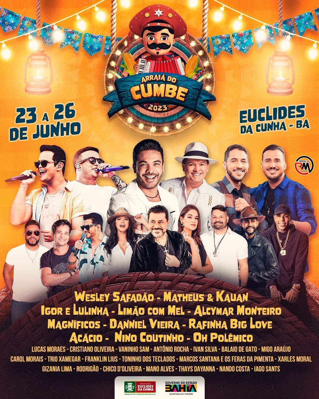 Prefeitura divulga atrações do Arraiá do Cumbe 2023