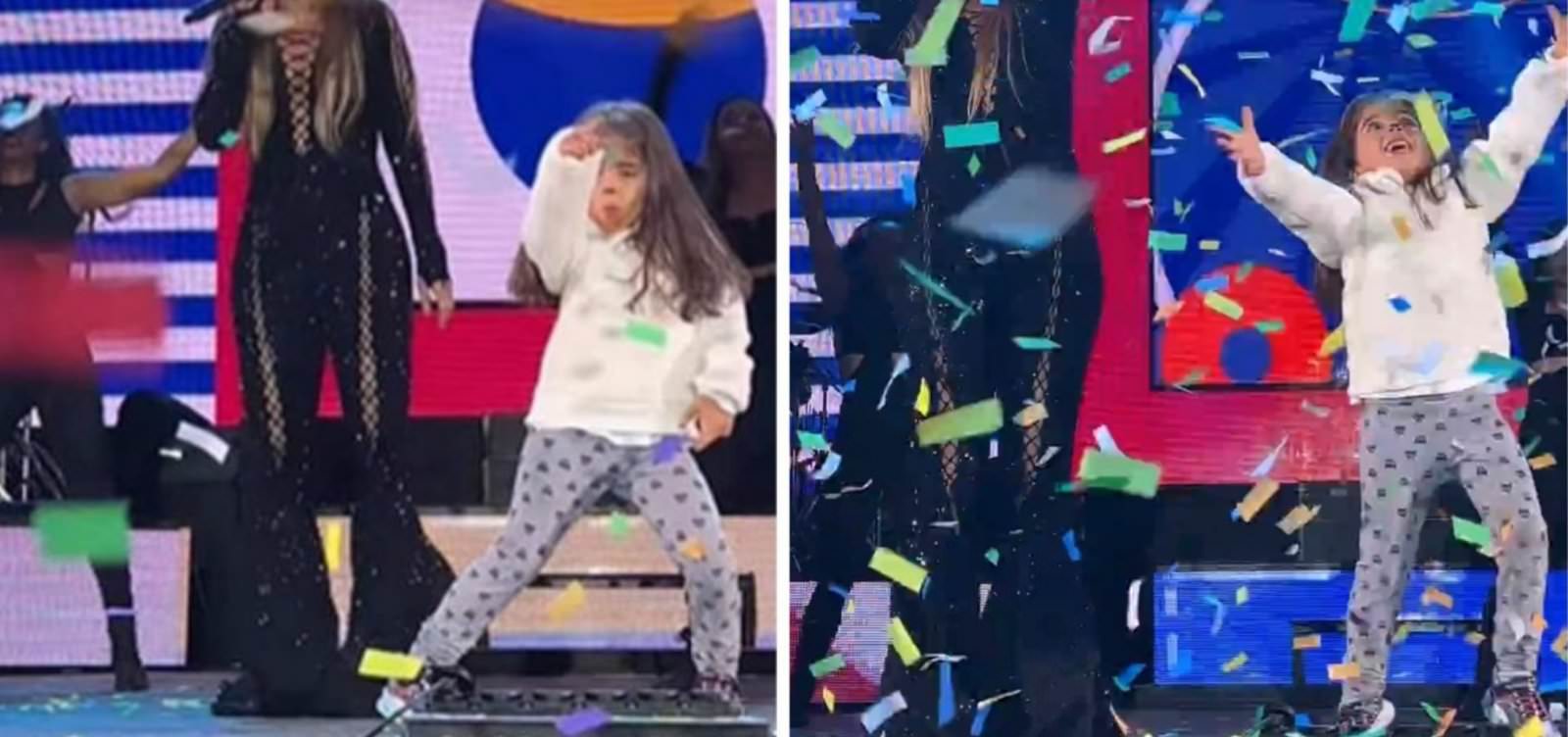 Filha de Ivete Sangalo rouba a cena dançando em show da mãe em Portugal