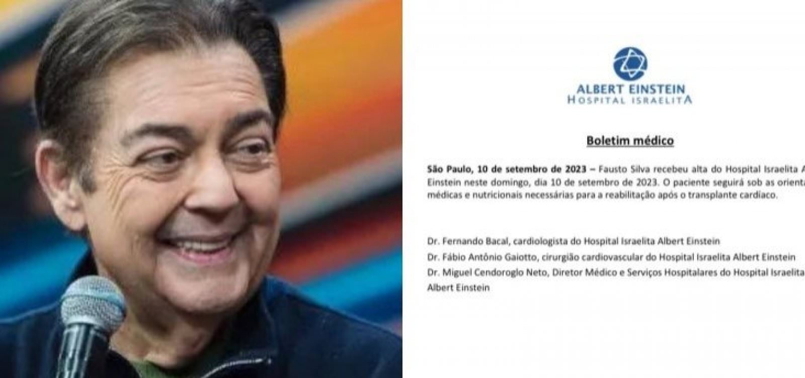 Faustão recebe alta médica de hospital após transplante de coração