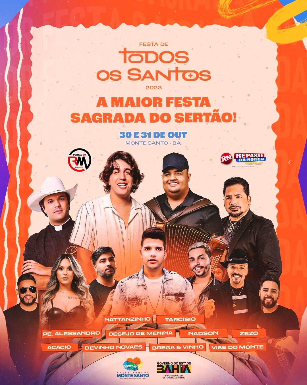 Confira a Programação Completa dos dias e Horários dos Festejos de Todos os Santos 2023