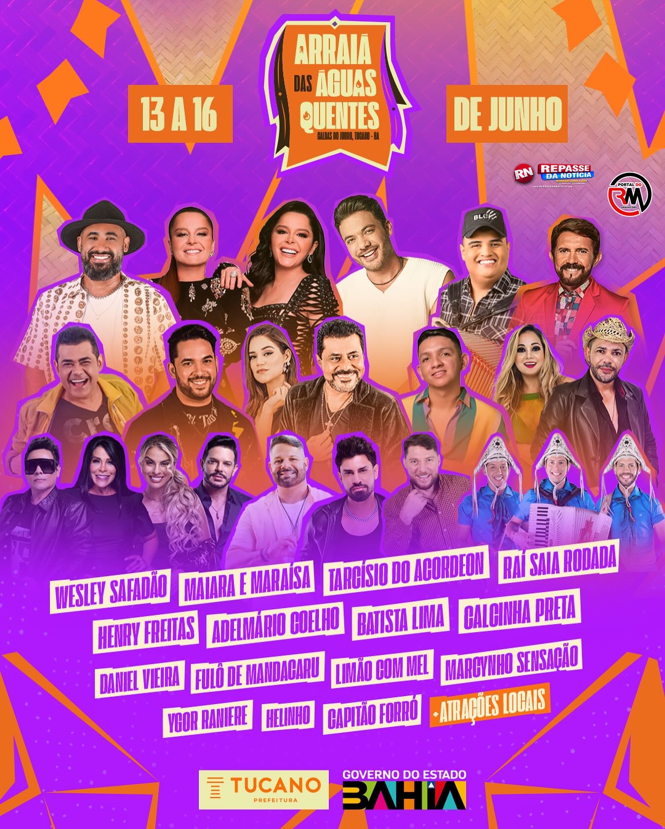 Prefeitura de Tucano anuncia as atrações do Arraiá das Águas Quentes 2024 em Caldas do Jorro