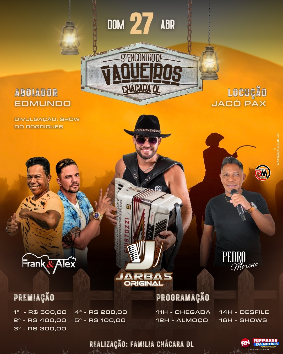 5ª Encontro de Vaqueiros da Chácara DL 2025 em Pedra Vermelha, Dia 27 de Abril