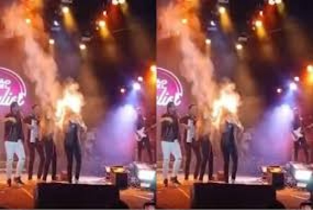 Cabelo de vocalista da banda 'Limão com Mel' pega fogo durante show; veja vídeo